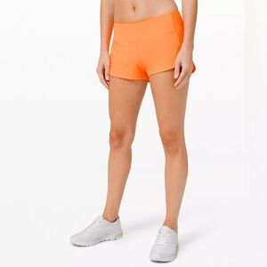Lululemon Speed Up Low Rise Lined Short 2.5” in Highlight Orange Size 6